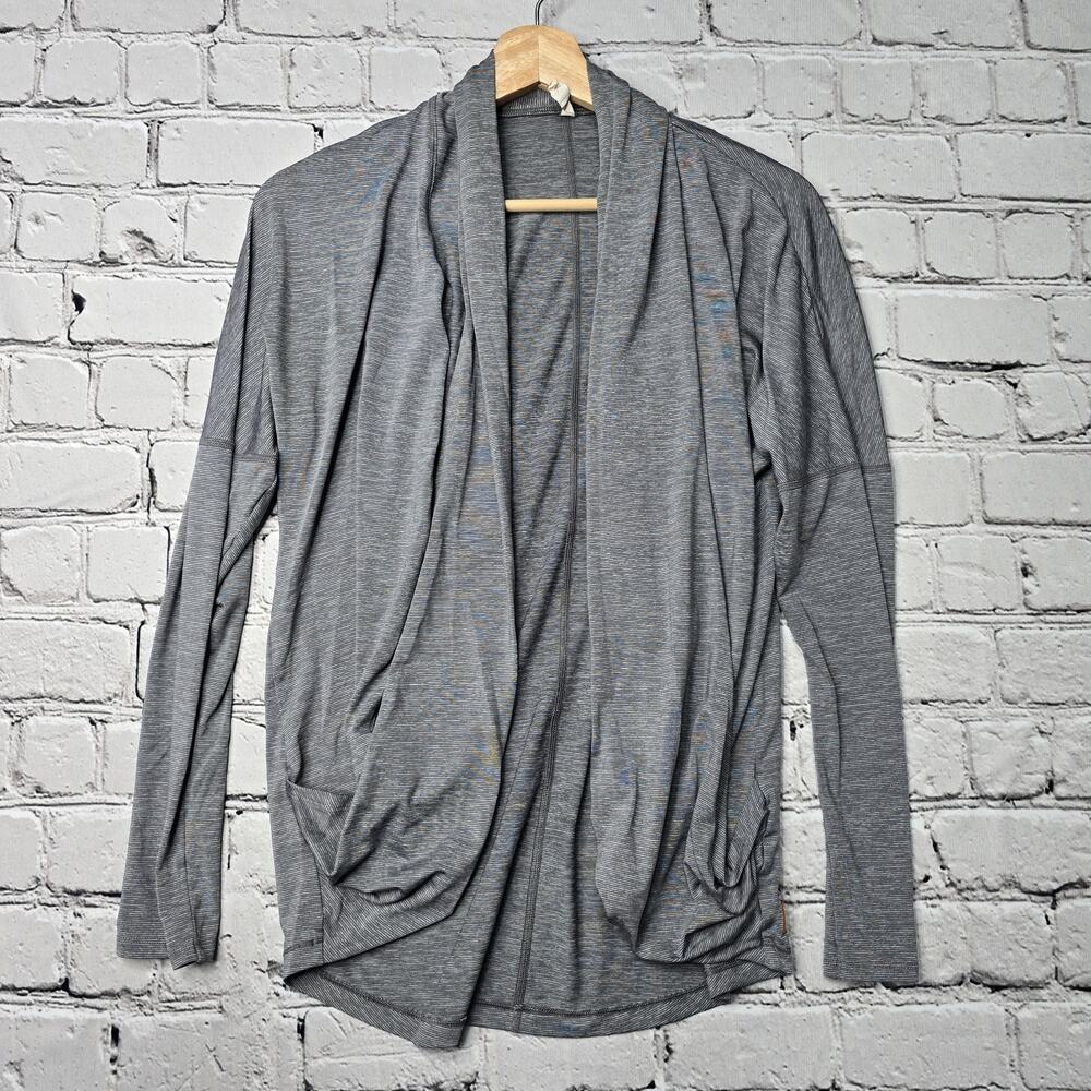 Lucy Steel Gray Long Sleeve Open Cardigan Sweater‎ With Pockets Size Extra Small